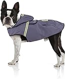 Bella & Balu Hunderegenmantel – Wasserdichter Hundemantel mit Kapuze und Reflektoren für trockene, sichere Gassigänge, den Hundespielplatz und den Urlaub mit Hund (S | Grau)