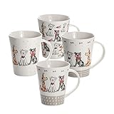 SPOTTED DOG GIFT COMPANY - Kaffeetassen mit Hunde-Motiven - Kaffeebecher mit Tier-Design - Geschenk für Hundebesitzer und Hundeliebhaber - 4er-Set