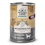 Wildes Land - PUR Wildschwein - 6 x 400 g - Nassfutter - Hundefutter